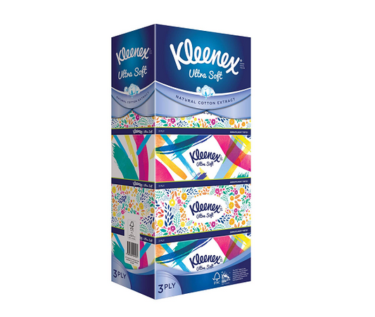 Kleenex Ultra Soft 3 Ply Floral Facial Tissue