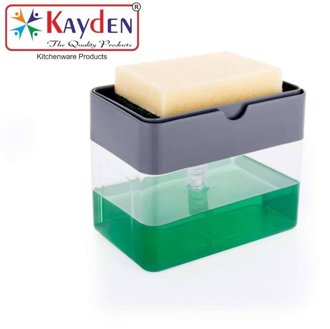 Kayden Countertop Dish Wash Liquid Dispenser Pump and Sponge Holder For Kitchen Sink