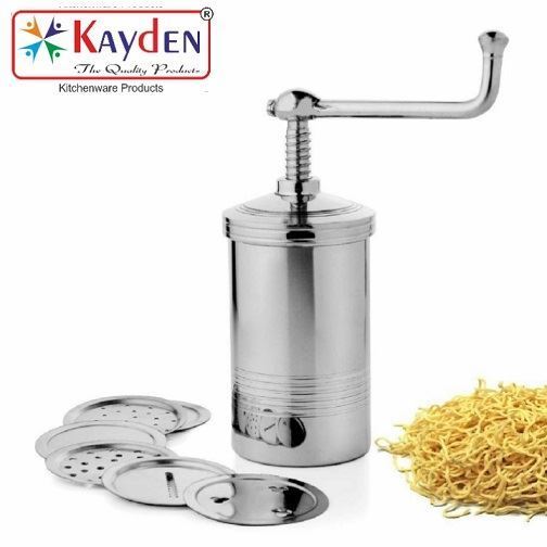Kayden Stainless Steel Sev Sancha No. 9 Ring With 6 Different Jalis (Murkku Sev Maker)