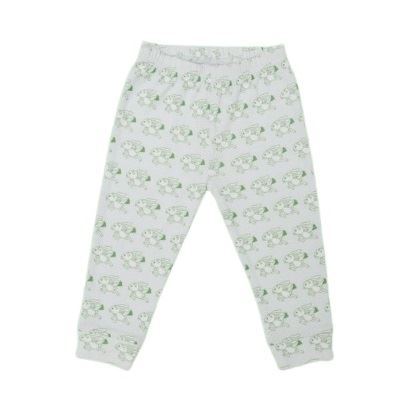 Kaarpas 100% Premium Organic Cotton 2 Piece Hare & Tortoise Print Bodysuit Onesie & Pant Set Blue & Green (KAON1014) (Certified ORGANIC)