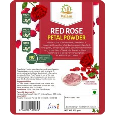 AR Foods Valam Organics & Naturals Red Rose Petal Powder (Certified ORGANIC)