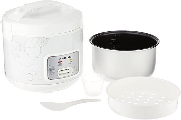 Mistral Electric Rice Cooker with Removable Nonstick Inner Pot 