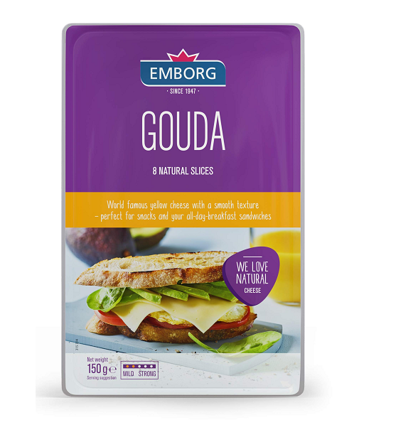 Emborg Slice Gouda Natural Sliced Cheese (Chilled)
