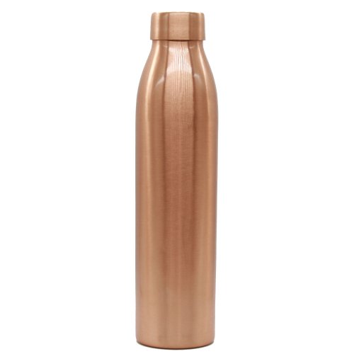 Copper Drinking Water Bottle With Matt Finish With Outer Cap Pure Copper