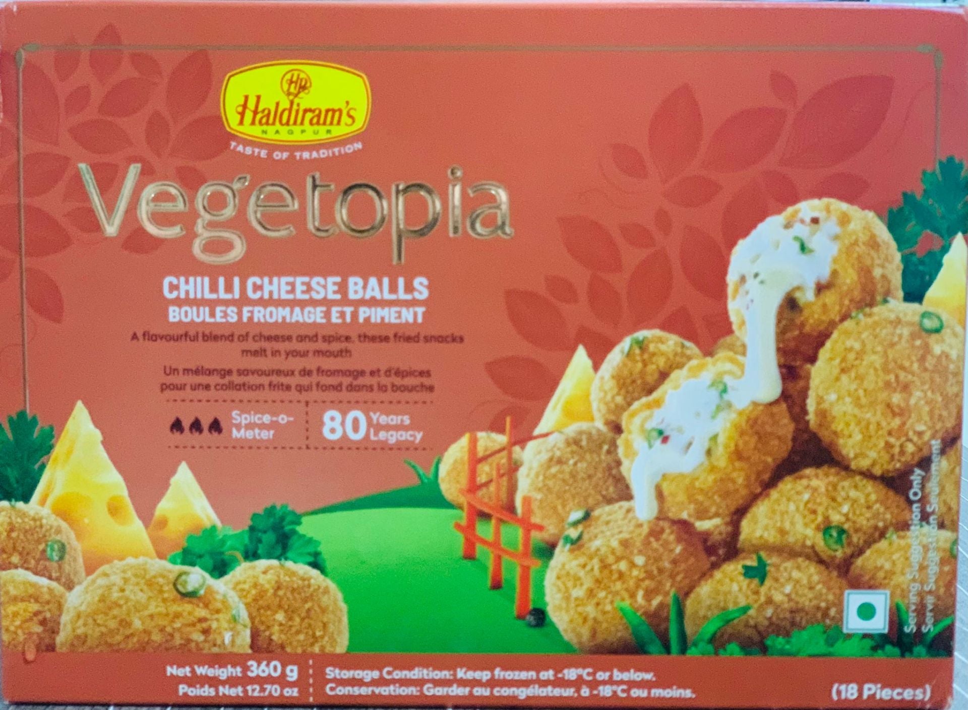 Haldiram's Vegetopia Chilli Cheese Veggie Balls (Chilled)360 g (18 Pc