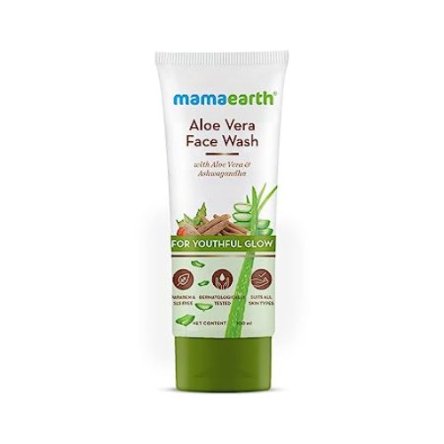 Mamaearth Aleo Vera with Ashwagandha (Youthful glow)Face Wash (Certified ORGANIC)
