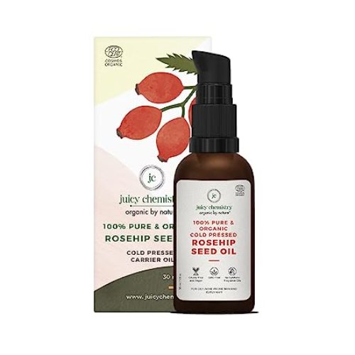 Juicy Chemistry 100% Organic Rosehip Seed Cold Pressed Carrier Oil (CERTIFIED Organic)