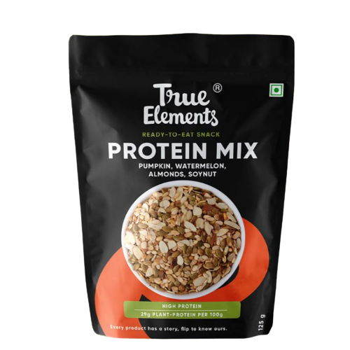 True Elements Protein Mix Seeds Pumpkin Seeds Watermelon Seeds Almonds and Soyanuts Plant Protein Snacks Diet Snack