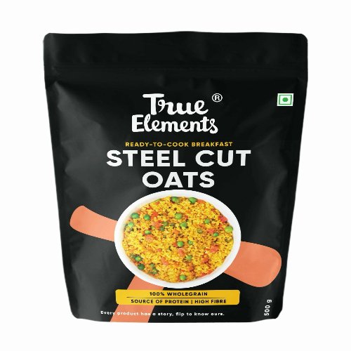 True Elements Steel Cut Gluten Free Oats Diet Food Healthy Breakfast High in Protein and Fibre