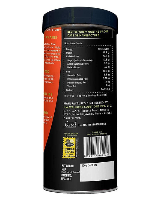 True Elements Crunchy Nuts & Berries Muesli 100% Wholegrain Cereal High Fibre Breakfast