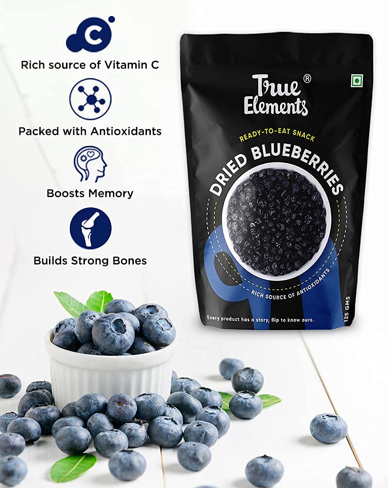 True Elements Whole Blueberry Vitamin Rich Blue berries Healthy Snack 