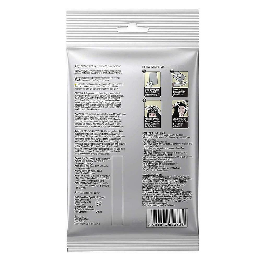 Godrej Expert Easy 5 Minutes Shampoo Based Hair Color Natural Black