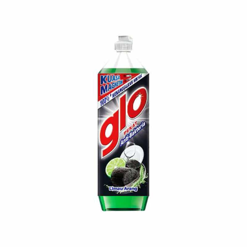 Glo Antibacterial Dishwashing Liquid Lime Charcoal