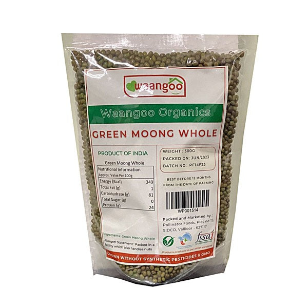 Waangoo Organics  Green Moong Whole (Certified Organic)
